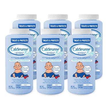 Caldesene Cornstarch Baby Powder with Zinc Oxide TalcFree Baby Powder 5 Oz 6 Pack