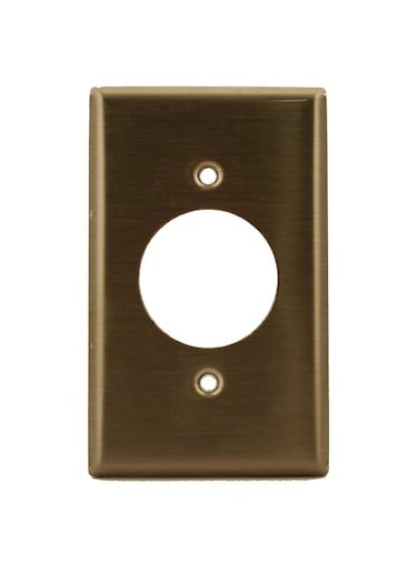 Leviton 8402040 1Gang Locking 160 Inch Dia Device Receptacle Wallplate Standard Size Device Mount Stainless Steel
