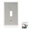 Leviton 84001 1Gang Toggle Device Switch Wallplate Standard Size Device Mount Stainless Steel
