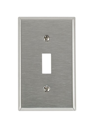 Leviton 84001 1Gang Toggle Device Switch Wallplate Standard Size Device Mount Stainless Steel
