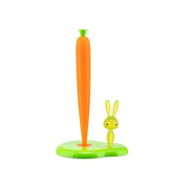 A di Alessi Bunny and Carrot Paper Towel Holder Green  ASG42H GR  8 x 6 x 13 inches