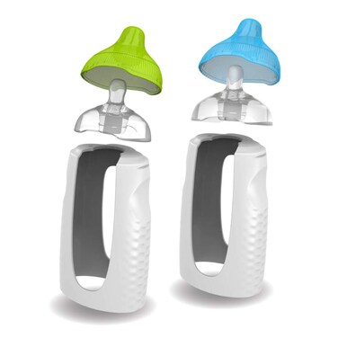 Kiinde Twist Squeeze Natural Baby Breast Milk Feeding Bottle with Nipples and Case 2 Pack