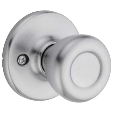 Kwikset Tylo Dummy Door Knob Single Sided Handle for Closets French Double Doors and Pantry Satin Chrome NonTurning Interior PushPull Door Knob