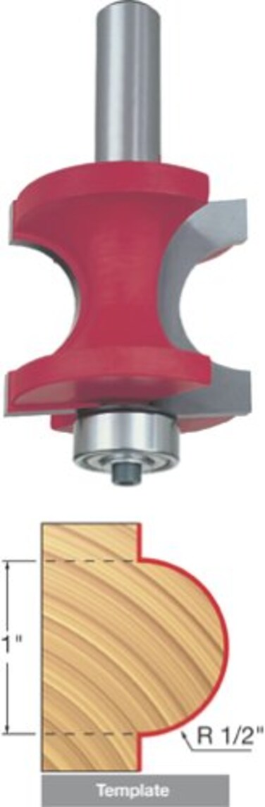 Freud 82514 12 Radius Half Round Bit with Bearing with 12 Shank