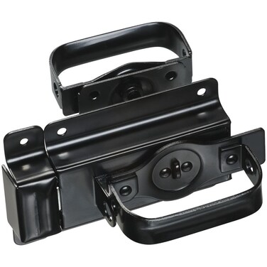 National Hardware N101576 Swinging Door Latch Heavy Duty Interior  Exterior Use Coated with WeatherGuard Protection Black