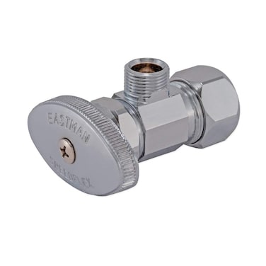 Eastman MultiTurn Angle Stop Valve with Nut and Sleeve 38 Inch OD x 58 Inch OD Chrome Plate 48290LF