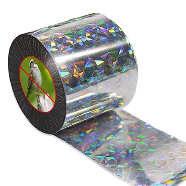 ASPECTEK 100Foot by 2Inch Holographic Bird Scare Ribbon Double Side Laser Bird Scare Tape