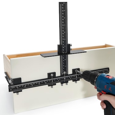 VEVOR Cabinet Hardware Jig Aluminum Alloy Cabinet Handle Jig with Center Punch Adjustable Cabinet Hardware Template Tool for Installation of Door Drawer Front Knobs Handles and Pulls