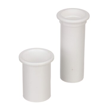 Seachoice Adjustable Splashwell Drain Tube Fits 114 in Opening White Plastic