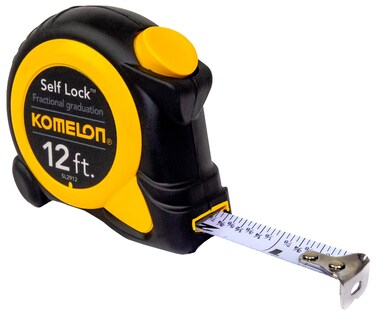 Komelon SL2912 12 x 58 SelfLock Speed Mark Tape Measure Yellow 12ft  Blade
