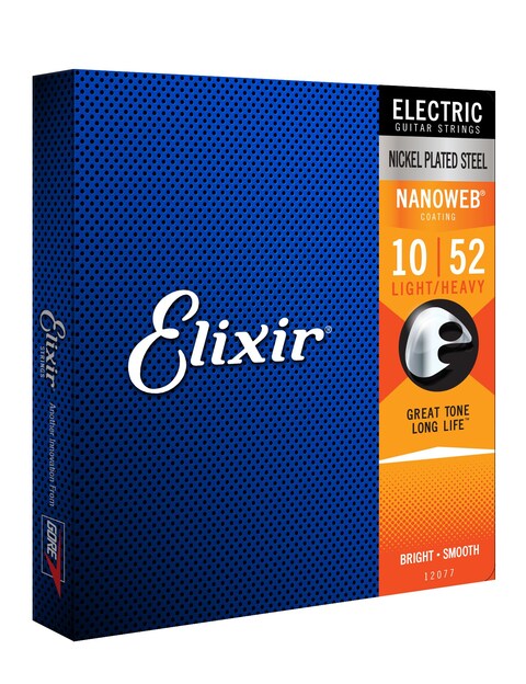 Elixir Strings Electric Guitar Strings Nickel Plated Steel with NANOWEB Coating LongestLasting Bright Tone with Comfortable Feel 6 String Set LightHeavy 1052