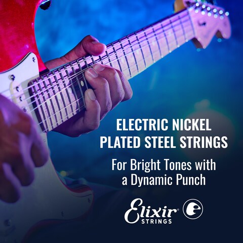 Elixir Strings Electric Guitar Strings Nickel Plated Steel with NANOWEB Coating LongestLasting Bright Tone with Comfortable Feel 6 String Set LightHeavy 1052