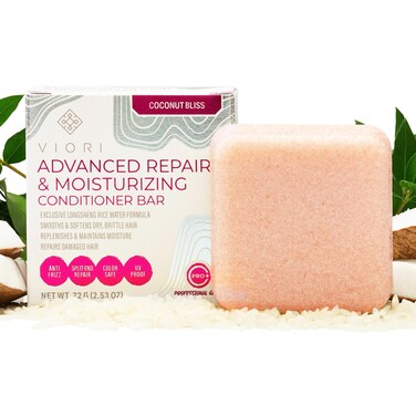 VIORI Coconut Bliss Advanced Repair and Moisturizing Conditioner Bar  Made with Rice Water and Vitamins for Hair Health  Handcrafted All Natural Conditioner Bar
