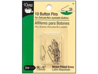 Dritz 73 Button Pins Size 00 Nickel 10Count