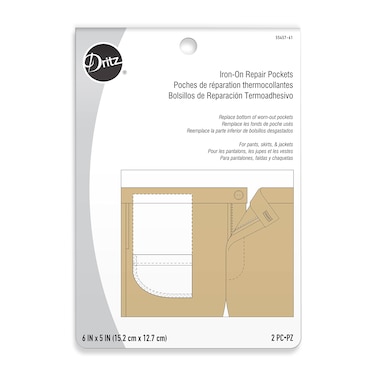 Dritz 5545761 Repair Pockets IronOn White 2Count