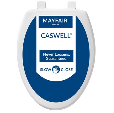 Mayfair Caswell Modern Toilet Seat Slow Close Easy Clean Plastic Elongated White