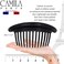 Camila Paris MP9782 French Hair Side Combs Black Curved Interlocking Combs French Twist Hair Combs Strong Hold Hair Clips for Women Bun Chignon UpDo Styling Girls Hair Accessories Made in France
