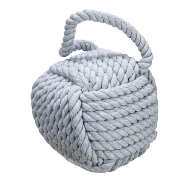 Nautical Rope Knot Decorative Cotton Door Stop Grey