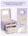 Vlando Princess Style Jewelry Box for Girls Jewelry Box Girls 812 3Layer Kids Jewelry Box with Mirror Little Girls Jewelry Box Valentines Day Gifts for Self Purple