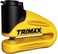Trimax T665LY Hardened Metal Disc Lock  Yellow 10mm Pin Long Throat with Pouch  Reminder Cable