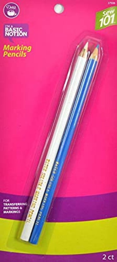 Dritz Sew 101 Combo Water Soluble Light Blue and White Marking Pencils 2 Count Pack of 1