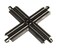 Bachmann Trains  SnapFit EZ TRACK 90 DEGREE CROSSING 1card  STEEL ALLOY Rail With Black Roadbed  HO Scale