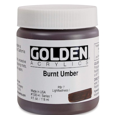 Golden Heavy Body Acrylic  Burnt Umber  4 oz Jar