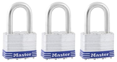 Master Lock 5TRILFPF Outdoor Padlock with Key 3 Pack KeyedAlikeSilver