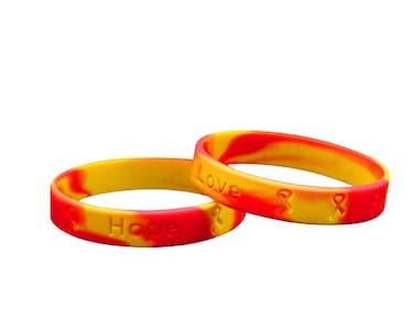 Fundraising For A Cause  Red  Yellow Awareness Silicone Bracelets  Red  Yellow Ribbon Wristbands for Virus Awareness Hepatitis C HIVHCV CoInfection Awareness and Fundraising 50 Bracelets