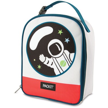 PackIt Freezable Playtime Lunch Box Spaceman Built with EcoFreeze Technology Collapsible Reusable Zip Closure With Buckle Handle Perfect for Keeping Lunches Fresh Large