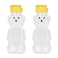 2Pcs Yellow 8 Oz Plastic Bear Honey Bottle Jars Empty Honey Squeeze Bottle with Fliptop Lid for Storing and Dispensing Yellow Flap Caps for Storing and Dispensing Garlic Presses
