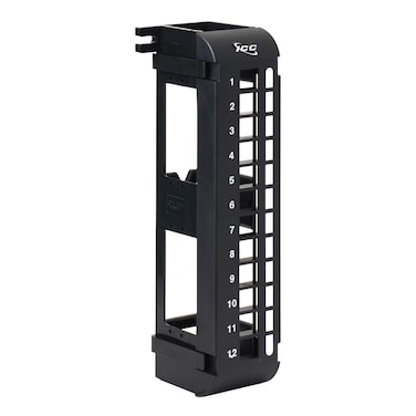 ICC Wall Mount Patch Panel 12 Port Compatible with Keystone Jacks Supports Voice Data Audio Video and Fiber Optic Networks ZeroU Wall Mountable UL Listed Black