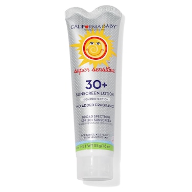California Baby Super Sensitive SPF 30 Sunscreen  Broad Spectrum  Titanium Dioxide  Hypoallergenic Unscented Mineral Sunscreen  51 g  18 oz
