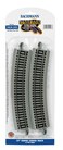 Bachmann Trains  SnapFit EZ TRACK 28 RADIUS 18 DEGREE CURVED TRACK 5card  NICKEL SILVER Rail With Gray Roadbed  HO Scale