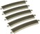 Bachmann Trains  SnapFit EZ TRACK 28 RADIUS 18 DEGREE CURVED TRACK 5card  NICKEL SILVER Rail With Gray Roadbed  HO Scale
