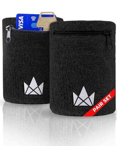 The Friendly Swede Wrist Wallets for Men  Women  Wristband Pocket with Zipper for Jogging Cycling  Walking Wrist Wallet Pouch for Men for Storing Cash Keys  Credit Cards Ankle Wallet  2 Pack
