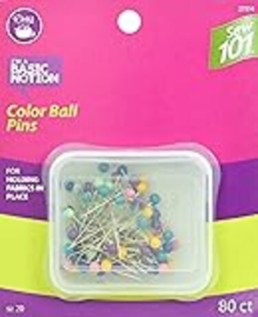 Dritz Sew 101 114 80 Count Assorted Colors Ball Pins
