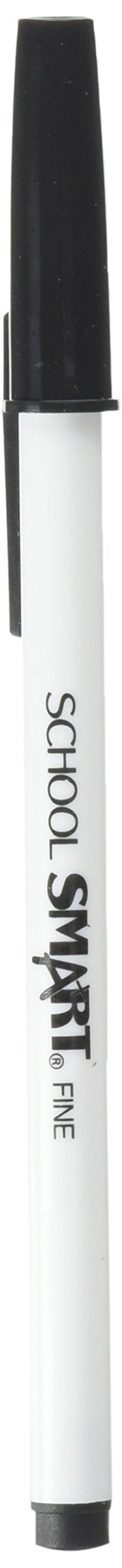 School Smart Round Stick Pen Fine Tip Black Pack of 12