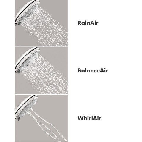 hansgrohe Raindance Select S Easy Install 5inch Handheld Shower Head Modern 3 Whirl Rain RainAir 04529820