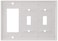 Leviton 80421W 2Toggle 1DecoraGFCI Device Combination Wallplate