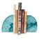 JIC Gem Teal Agate Bookends Heavy Duty Book Ends for Shelves Geode Book Ends with Rubber Bumpers for Office Dcor and Home Decoration1 Pair 23 LBS