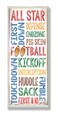 The Kids Room by Stupell All Star Football Typography Rectangle Wall Plaque 7 x 05 x 17 Proudly Made in USA