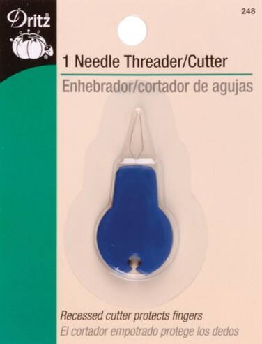 Dritz 248 Needle Threader  Cutter  Green