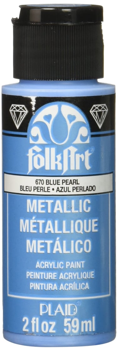 FolkArt Metallic Acrylic Paint in Assorted Colors 2 Ounce 670 Blue Pearl
