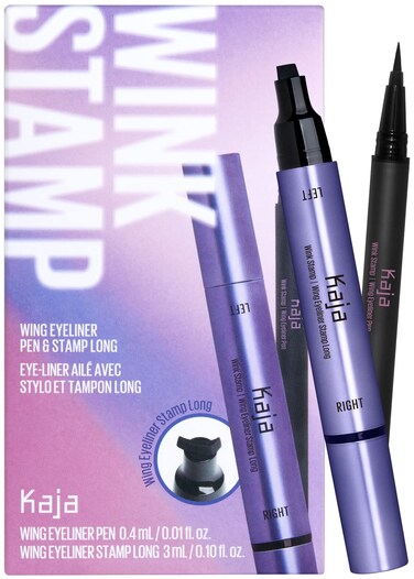 Kaja Wink Stamp Wing Eyeliner Pen  Stamp Long  with Avocado Extract Doubleended Black Liquid Liner SmudgeProof Waterproof Eye Irritation Tested