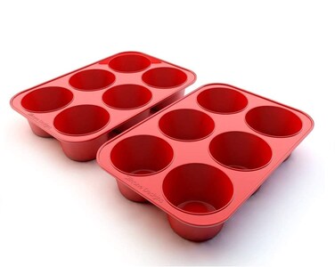 Silicone Texas Muffin Pans 6Cups Jumbo Muffin Pan set of 2 BPAFree Silicone Muffin Pans for Baking1075L x 75W Silicone Muffin Pan NonStick Muffin Pan and Cupcake maker