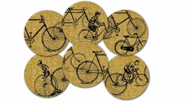 Corkology Antique Bicycles Coaster Set Cork