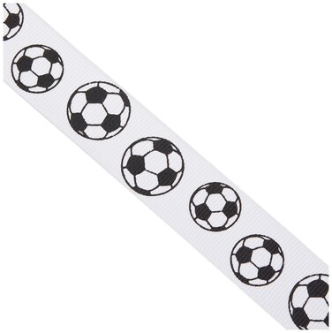 LUV RIBBONS GSO0708SOC Grosgrain 78Inch Sports Ribbon 10Yard Soccer
