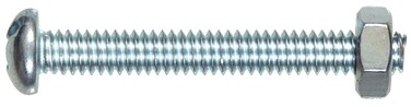 The Hillman Group 7734 Round Head Combo Machine Screw with Nut 14Inch x 2Inch 5Pack zinc