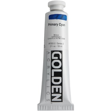 Heavy Body Acrylics by GOLDEN Primary Cyan 2 fl oz Tube Professional Acrylic Paint Opaque